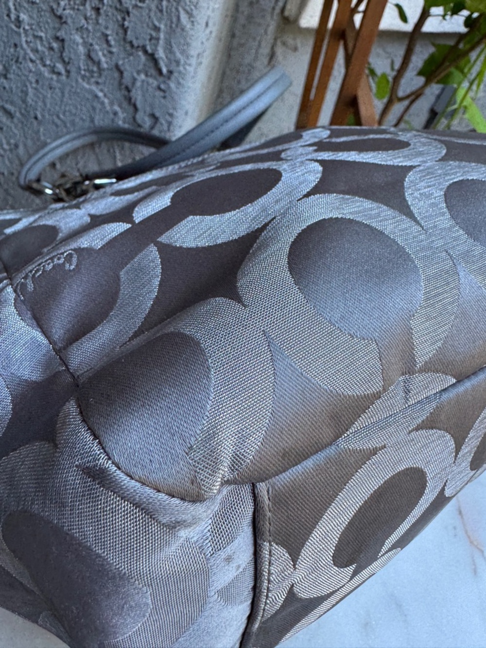 Coach Mis Op Art Lurex Monogram Canvas Shoulder Bag - Picture 11 of 16
